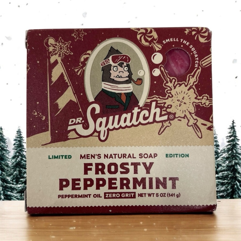 Dr. Squatch Frosty Peppermint Soap Limited Edition 5 oz Zero Grit